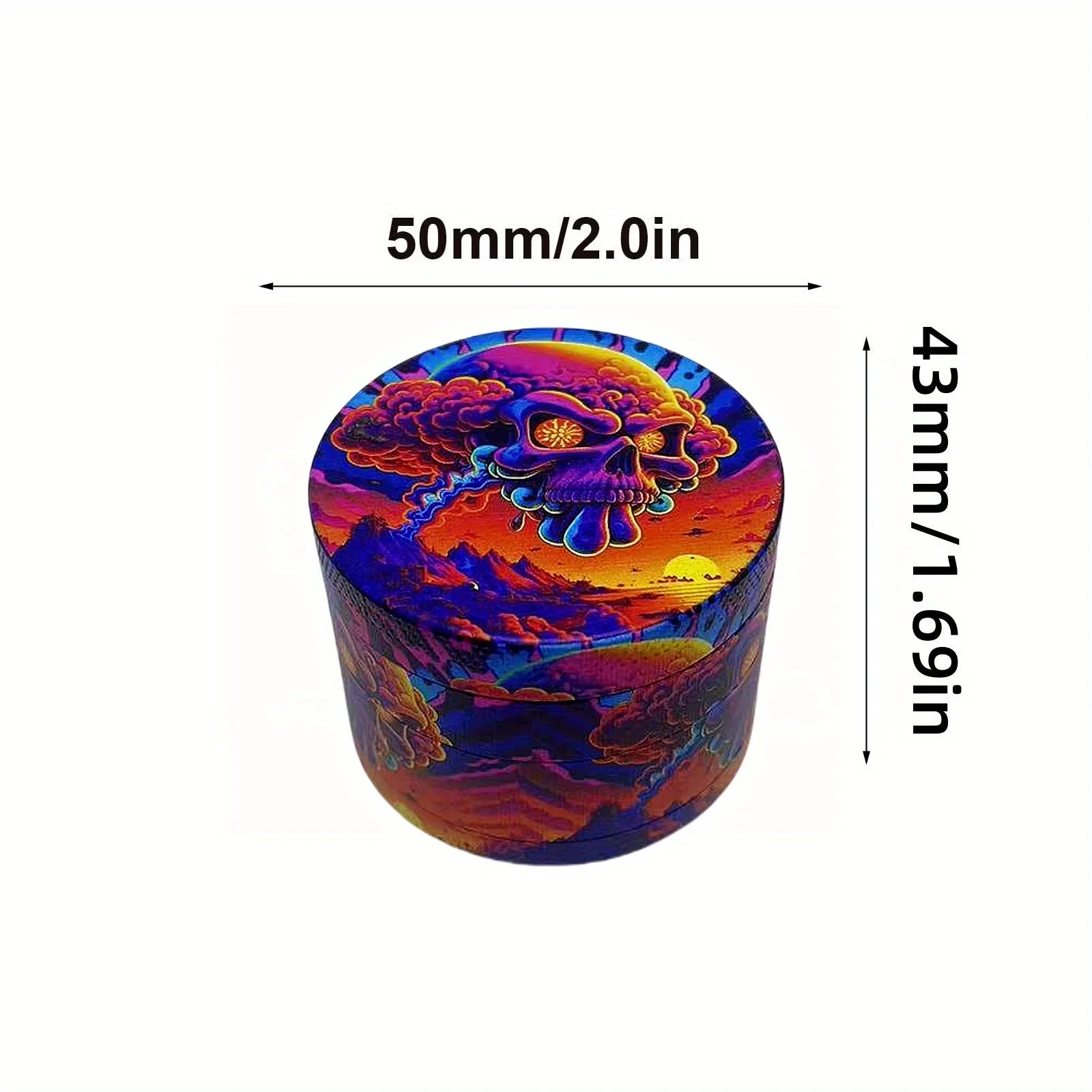 50mm Metal Skull Herb Grinder 4-layer Spice Pepper Crusher Mill Tobacco Grass Grinder Cigarette Kitchen Tool Smoking Accessories