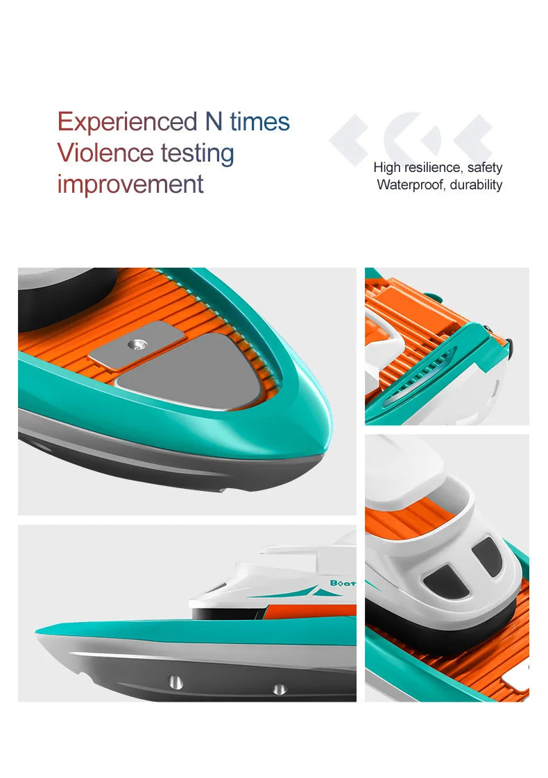 S820 RC Boat Wireless Speedboat 2.4G 1/32 Powerful Dual Motors Electric Remote Control Model Electric Toys for Kids Xmas Gift