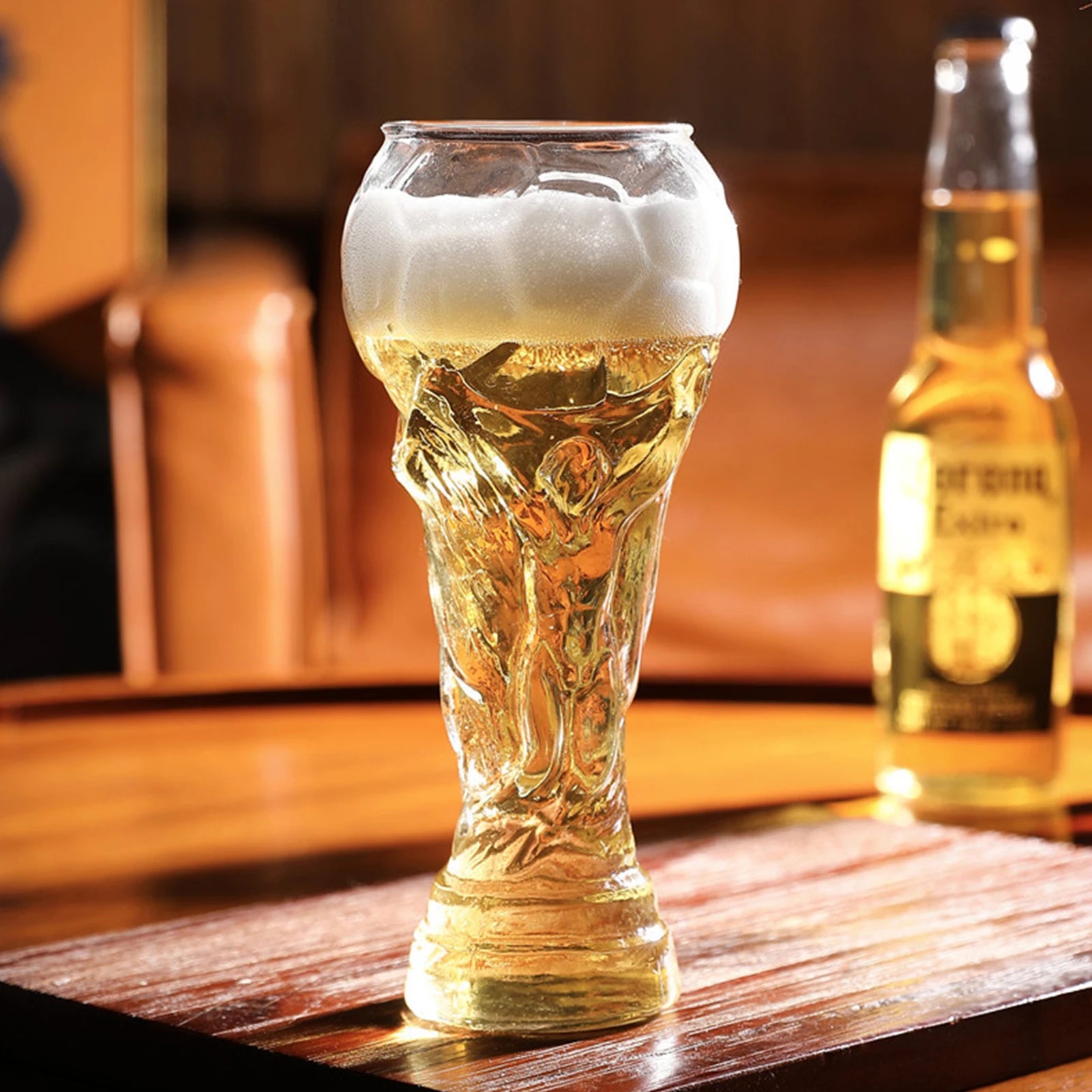 450ml Creative Football Cup Beer Mug Crystal Hercules Large Capacity Glass Wine Cup for Home Bar Beer Cocktails Beverages