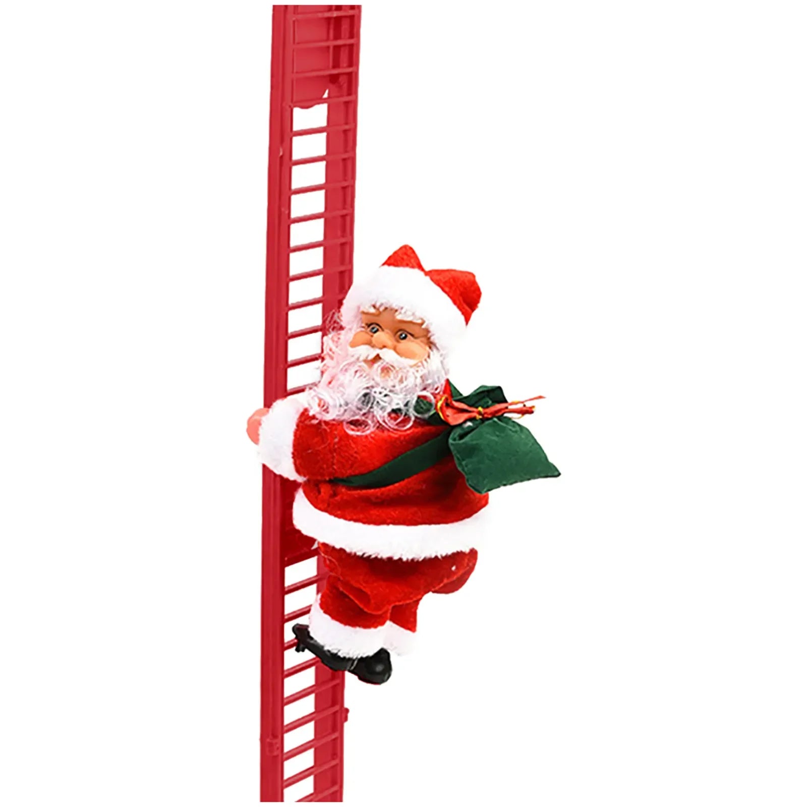 Electric Climbing Ladder Santa Claus with Music & LED Light, Xmas Tree Decorations Hanging Christmas Ornaments Tree Decor