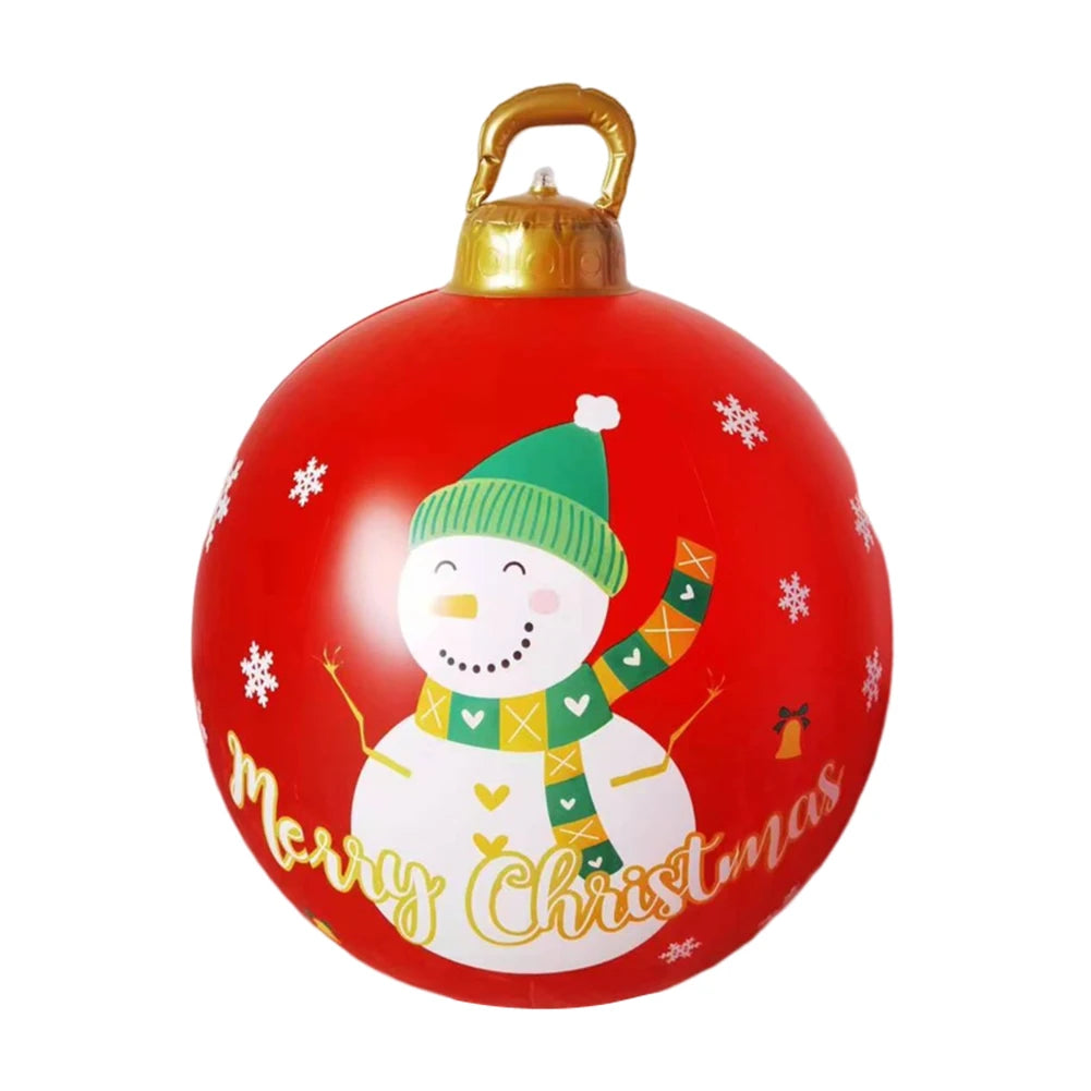 60CM Xmas Decorative Ball Colorful Christmas Inflatable Ball Large Versatile Porch Courtyard Ornaments