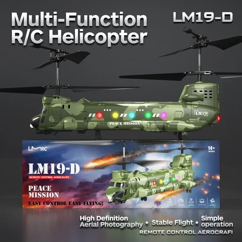 RC Helicopter LM19-D LED Lights 480P Camera Hd Aerial Photography 2.4g Remote Control Aircraft Model Toys for Boys Children Gift