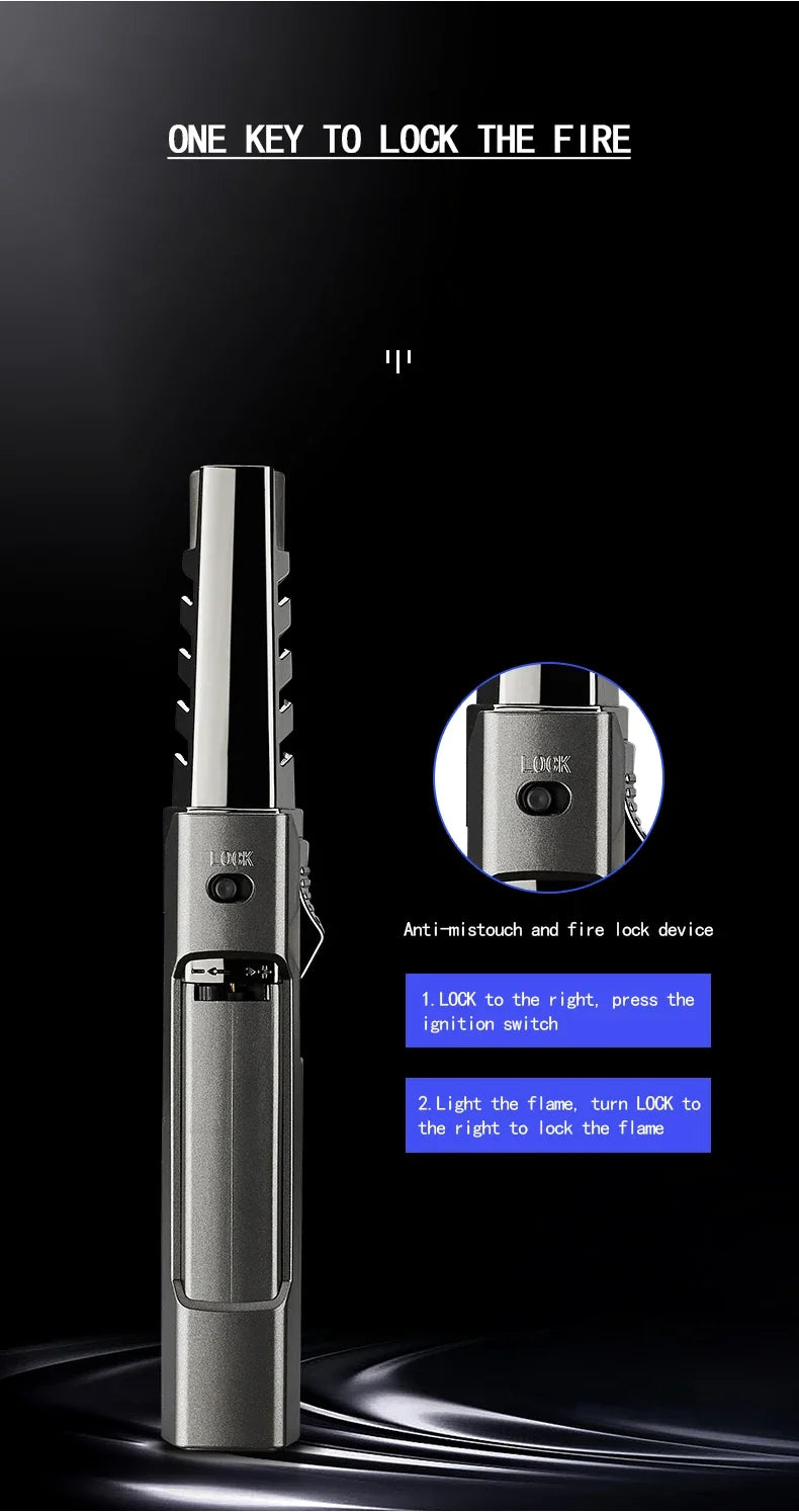 Kitchen BBQ Cigar Big Jet Flame Fire Butane Torch Outdoor Powerful Flame Camping Gun Lighter Mans Tools Without Gas No Box