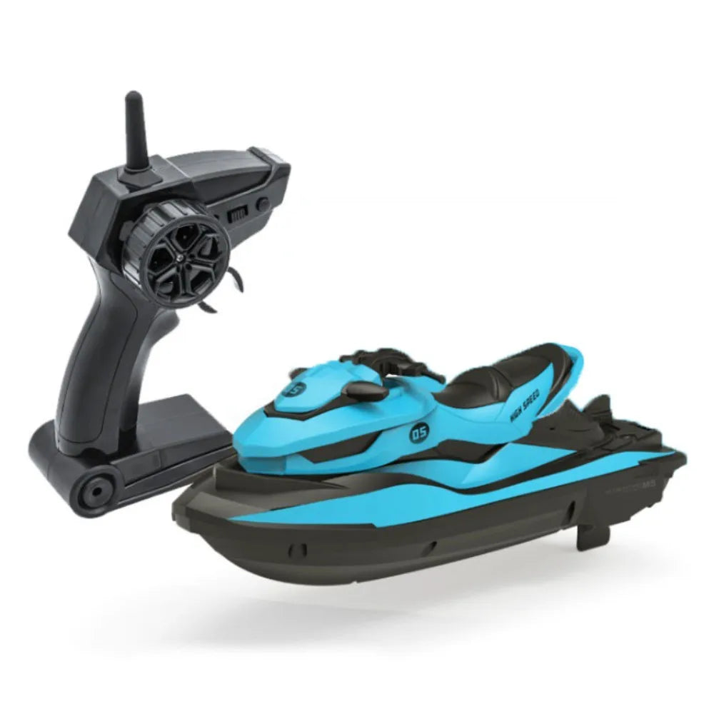 Plastic High-Speed Rc Motorboat Jet Ski Waterproof Electric Boat Simulation Model Durable Mini 2.4g Wireless Speedboat Kids Toy