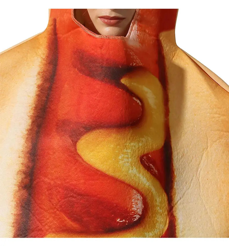 Halloween party costumes, hot dogs cosplay costumes stage performance costumes jumpsuits performance costumes