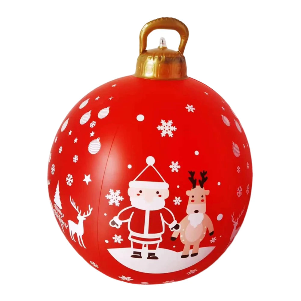 60CM Xmas Decorative Ball Colorful Christmas Inflatable Ball Large Versatile Porch Courtyard Ornaments