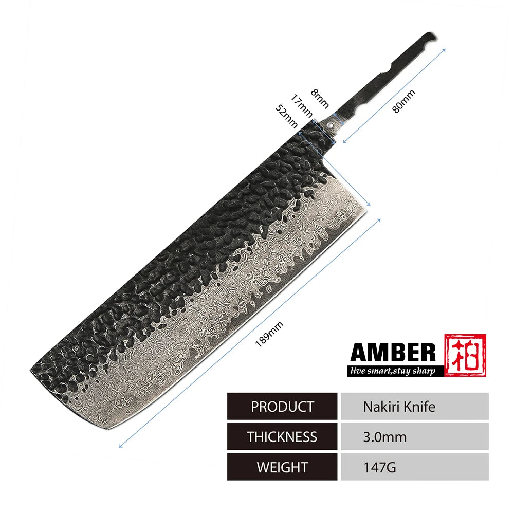 Amber 67 Layers VG10 Damascus Steel Knife Blade
