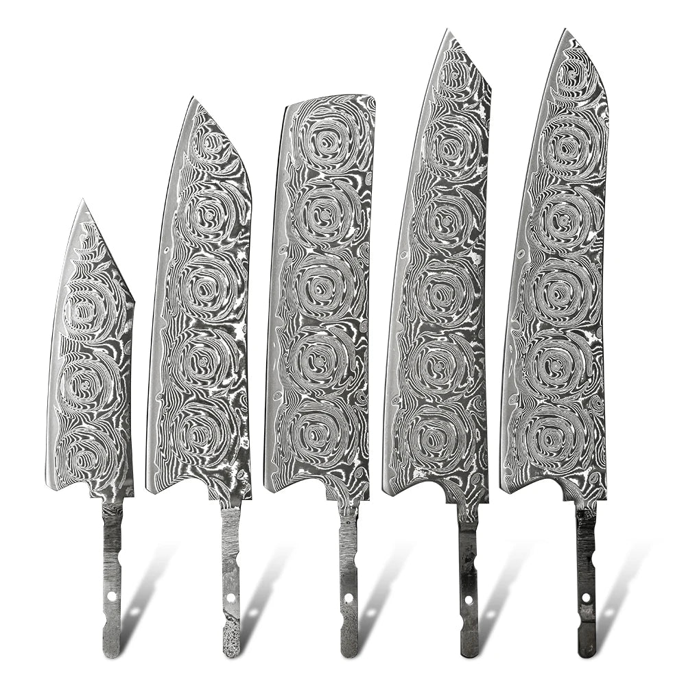 Amber Rose Pattern VG10 damascus steel kitchen blade chef knife kiritsuke nakiri santoku japanese petty DIY blade