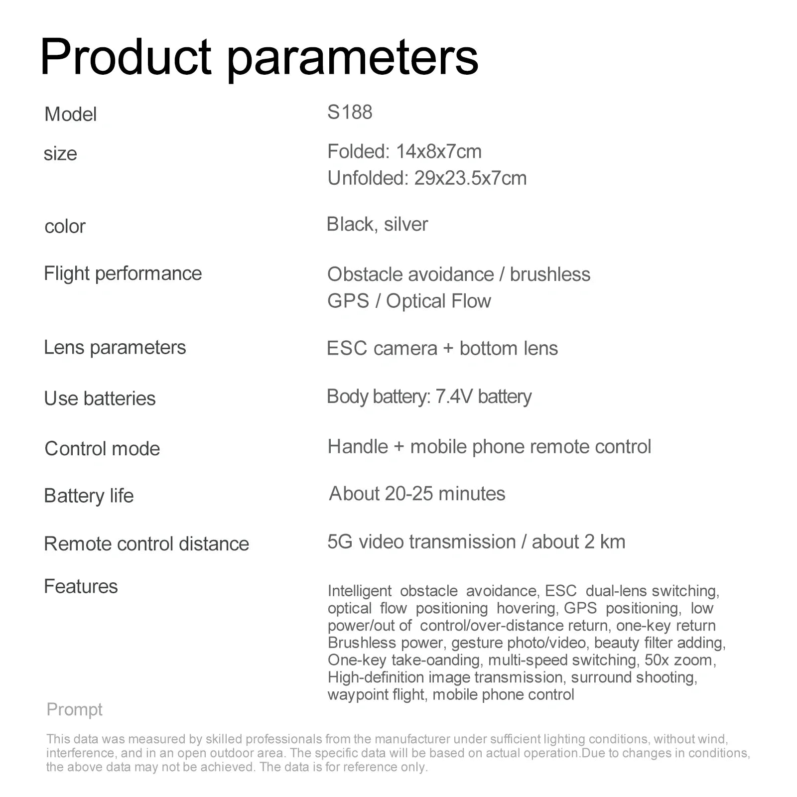 S188 GPS Drone 8K Professional HD Dual Camera 5G Wifi Obstacle Avoidance Brushless Foldable Quadcopter RC Distance 2KM Dron Toys