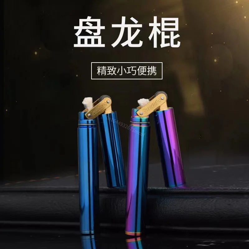 Nunchakus Lighter for Men Dad Husband Christmas Gift Vintage Lighter Nunchucks Kerosene Lighter Windproof Brass Stainless Steel