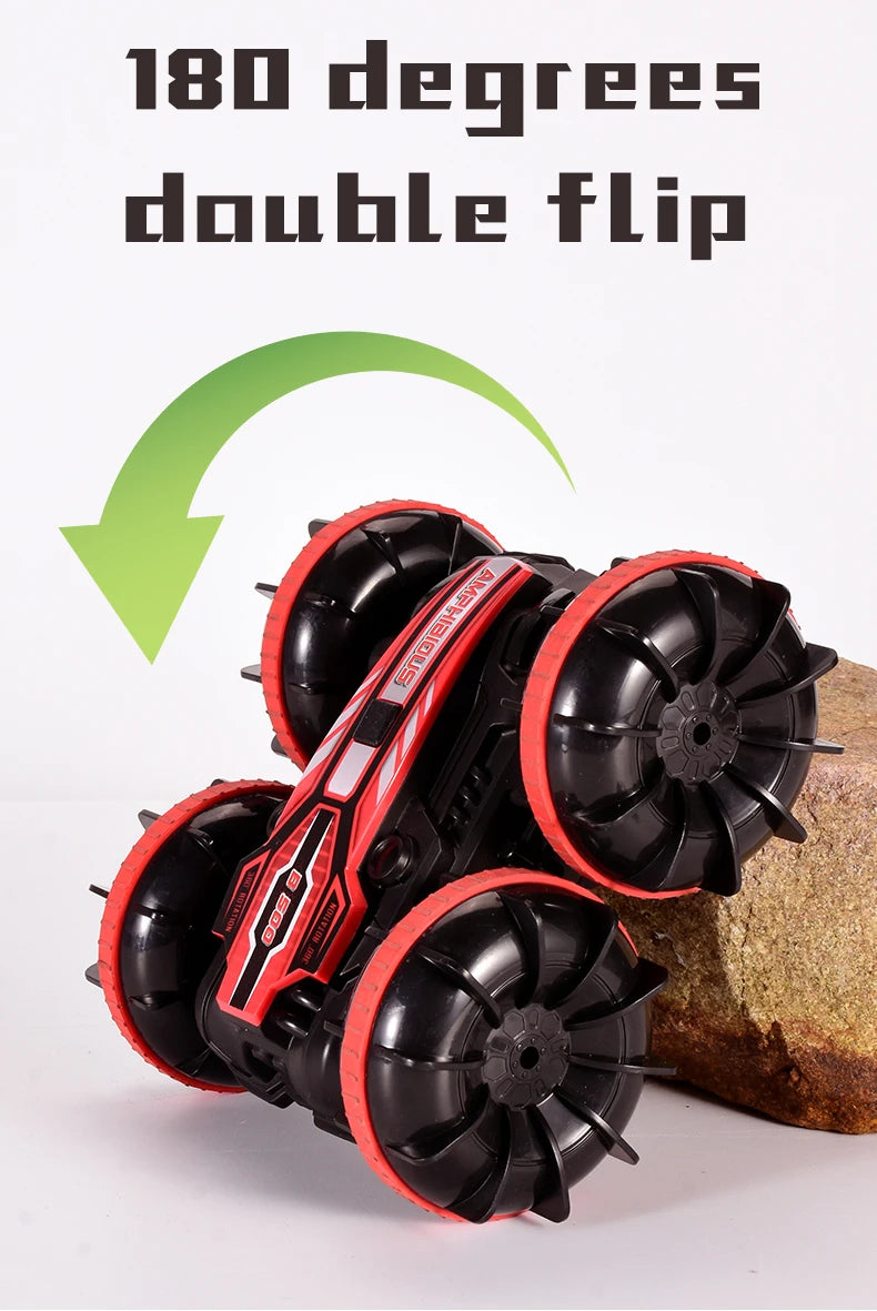 Amphibious RC Car Remote Control Stunt Car Vehicle Double-sided Flip Radio 4WD Drift Off Road Outdoor Toys for Boy Children Gift
