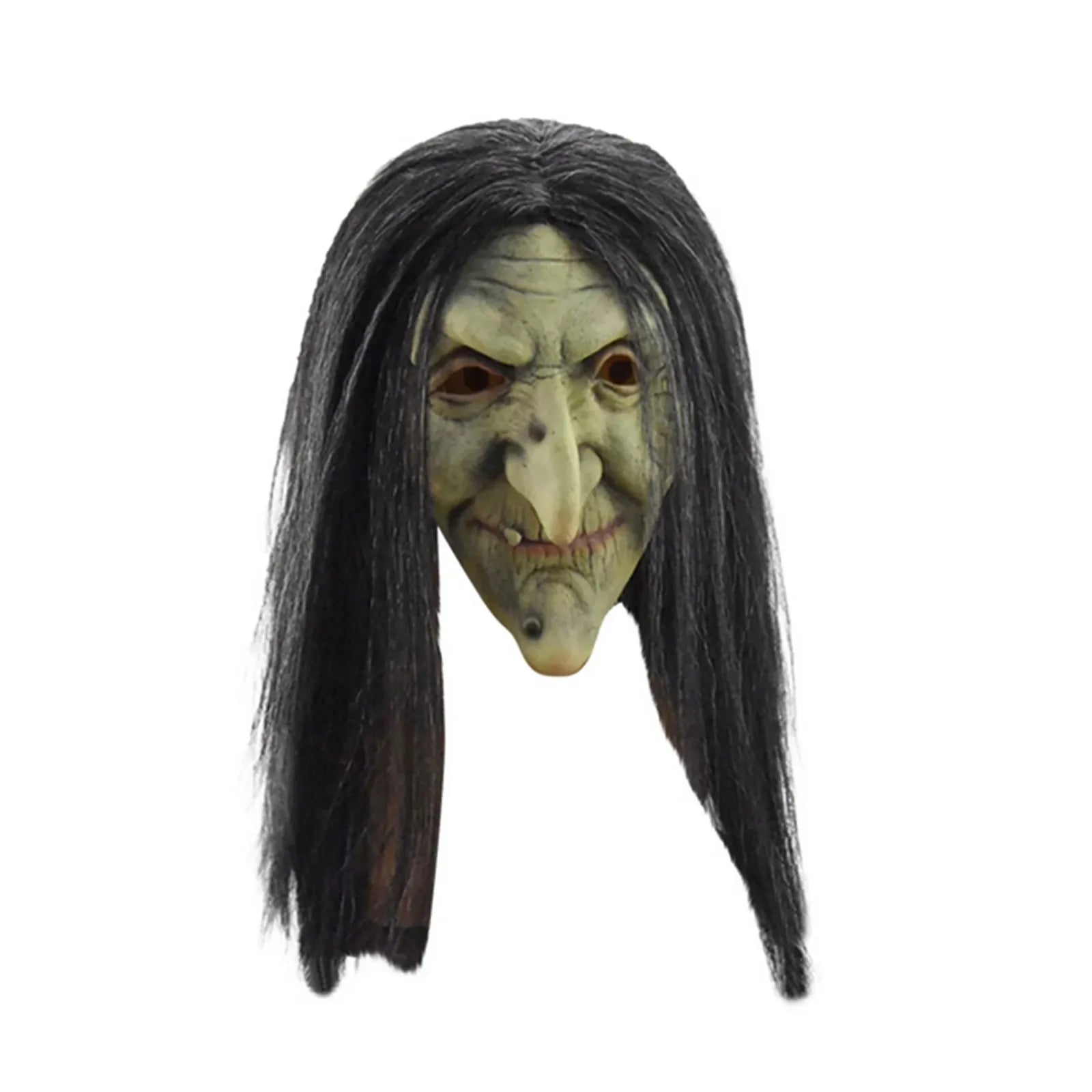 Halloween Old Witch Mask Latex Material Masquerade Grandma Face Wig Party Costume Role Play Mask Ghost Adult Horror Mask