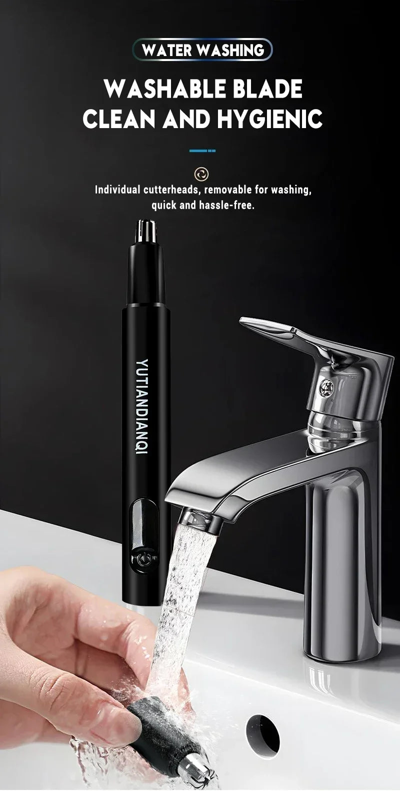 Mini Electric Nose Hair Clipper Rechargeable Multi-kinetic Shaving 2-in-1Unisex Fully Automatic Washable Shaving Nose Trimmer