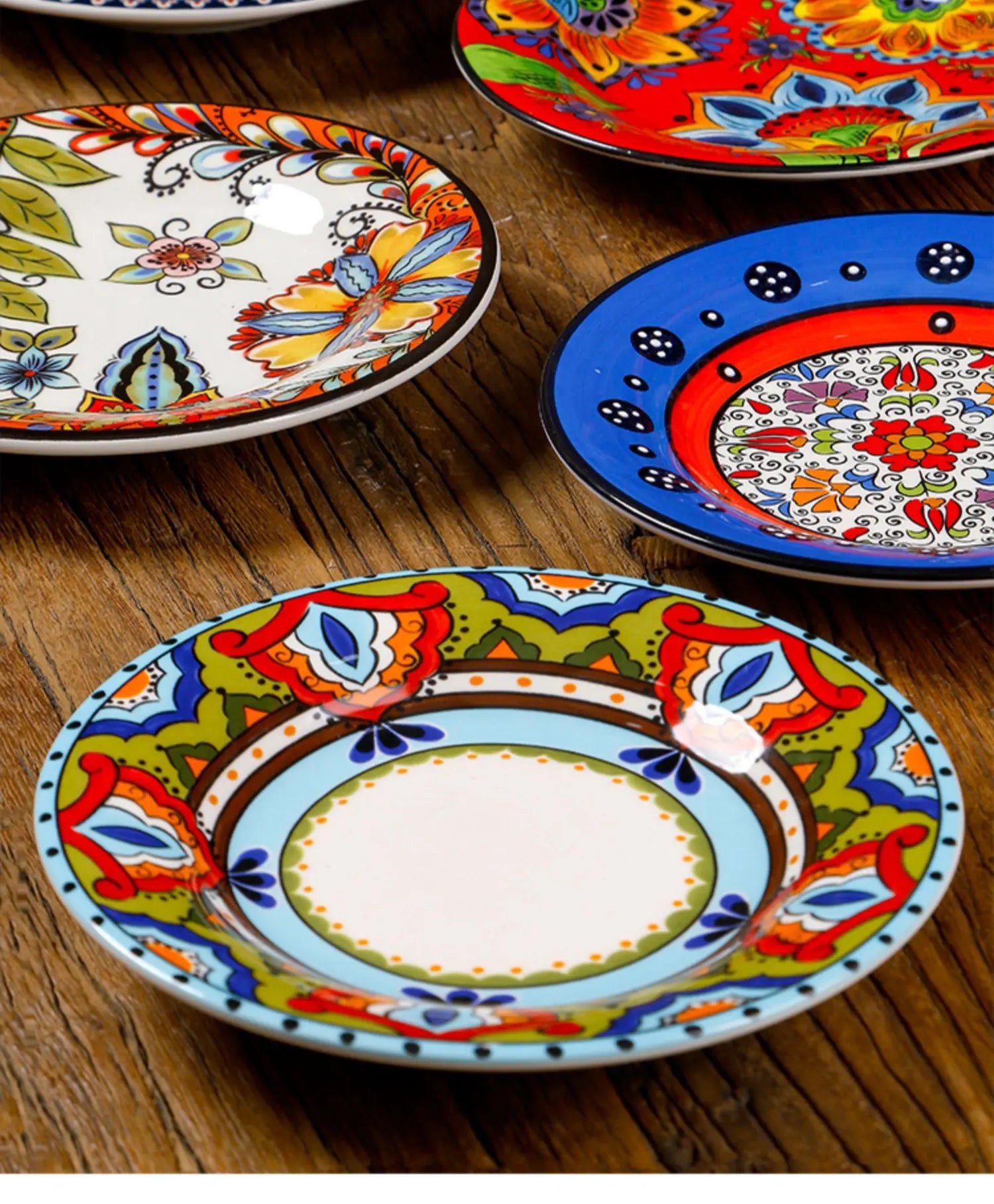 6.5 Inches European Ceramic Dinner Plates Hand Painted Western Salad Plate Household Exquisite Fruit Dish Kitchen Accessories