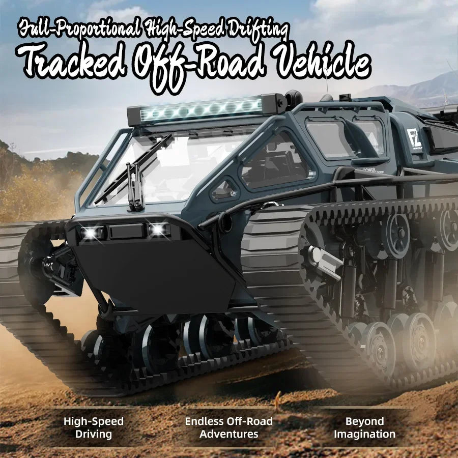JHD Car For JJRC C8812 2.4G Full Scale Tracked Tank RC Car Model 360 Degree Rotation Drift Remote Control Off-Road Vehicle