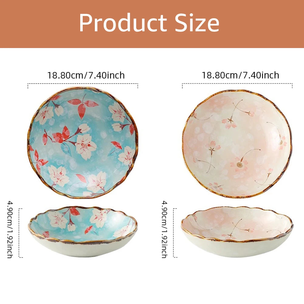 Ceramic Plates, Japanese Ddishes, Home Tableware, Creative Round Dishes, Dinner Plates, High-quality Deep Plates