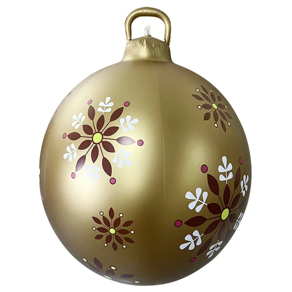 60CM Xmas Decorative Ball Colorful Christmas Inflatable Ball Large Versatile Porch Courtyard Ornaments