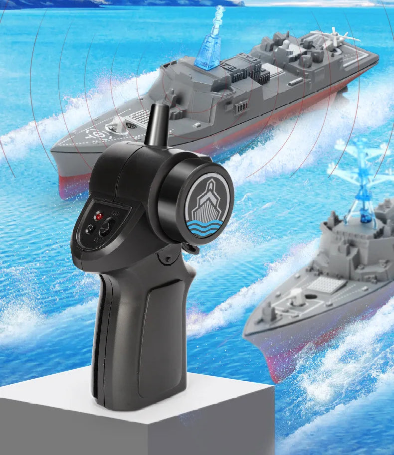 Mini Boat Remote Control Warship 2.4ghz Double Propeller Radio-control Aircraft Carrier Simulated Model Toys Kids Gift