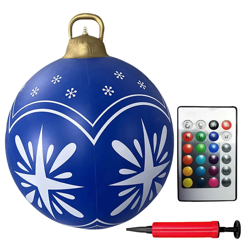 1PC Christmas Tree Decorations Balls Giant Inflatable Christmas Balls Outdoor Christmas Decorations PVC 60CM Snowman Balls