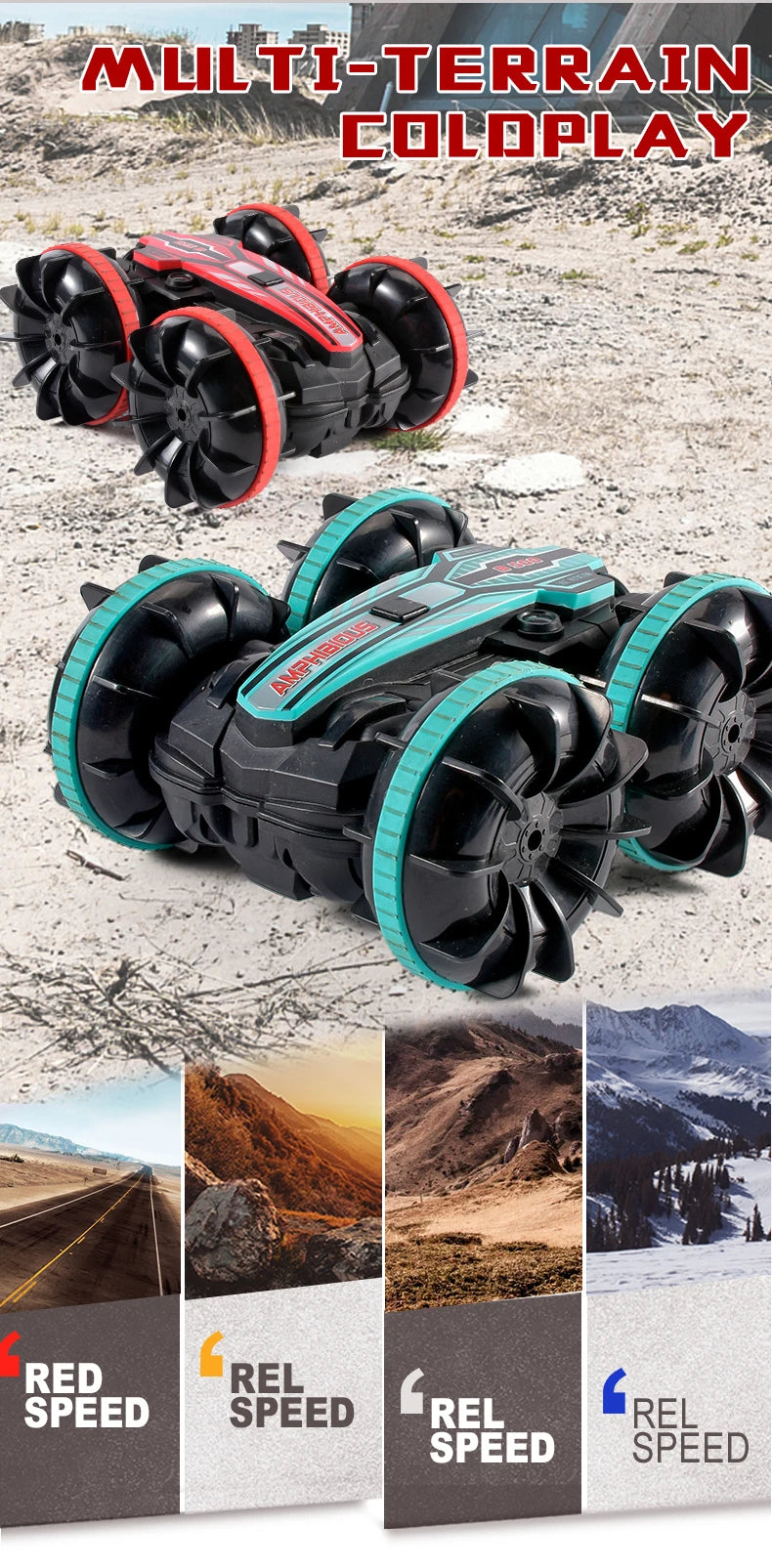 Amphibious RC Car Remote Control Stunt Car Vehicle Double-sided Flip Radio 4WD Drift Off Road Outdoor Toys for Boy Children Gift