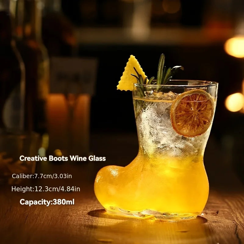 1PCS Creative Wine Glass Boots Bar Cocktail Glass High Borosilicate Glass Drink Cup Beer Glass Juice Cup