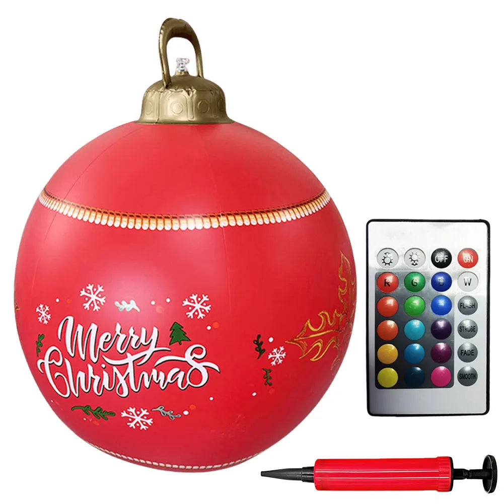 1PC Christmas Tree Decorations Balls Giant Inflatable Christmas Balls Outdoor Christmas Decorations PVC 60CM Snowman Balls