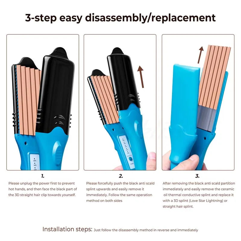 Electric Hair Straightener Fashionable Design Style Shape Flat Iron LED Straightener Fun Shape 3d Image Hair Crimper
