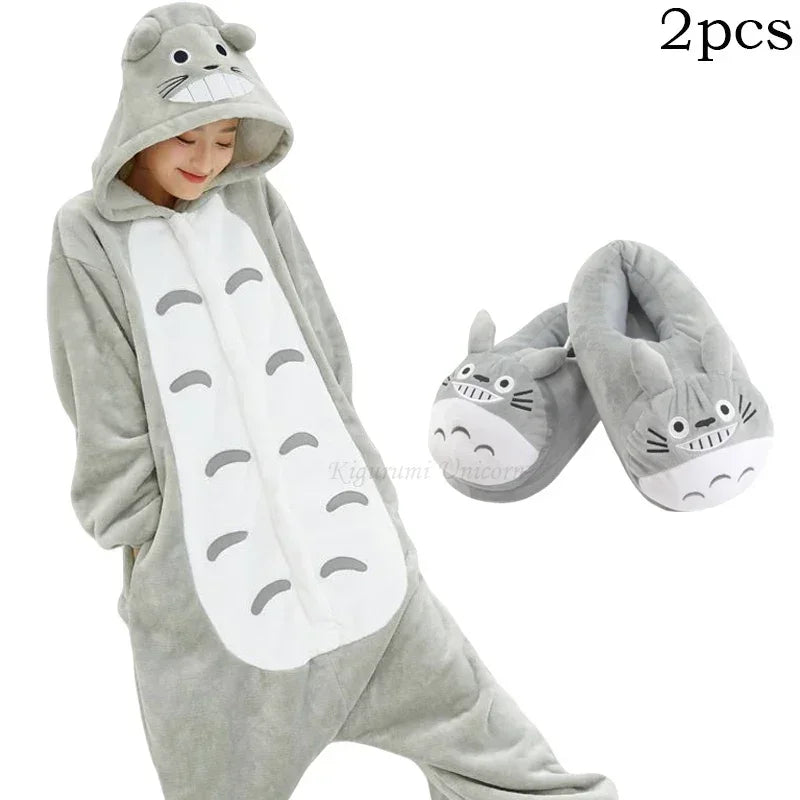 Halloween    Animal Cartoon pour hommes et femmes, pantoufles de pyjama pour filles garçons,  drôle, olympiques d'hive ensemble