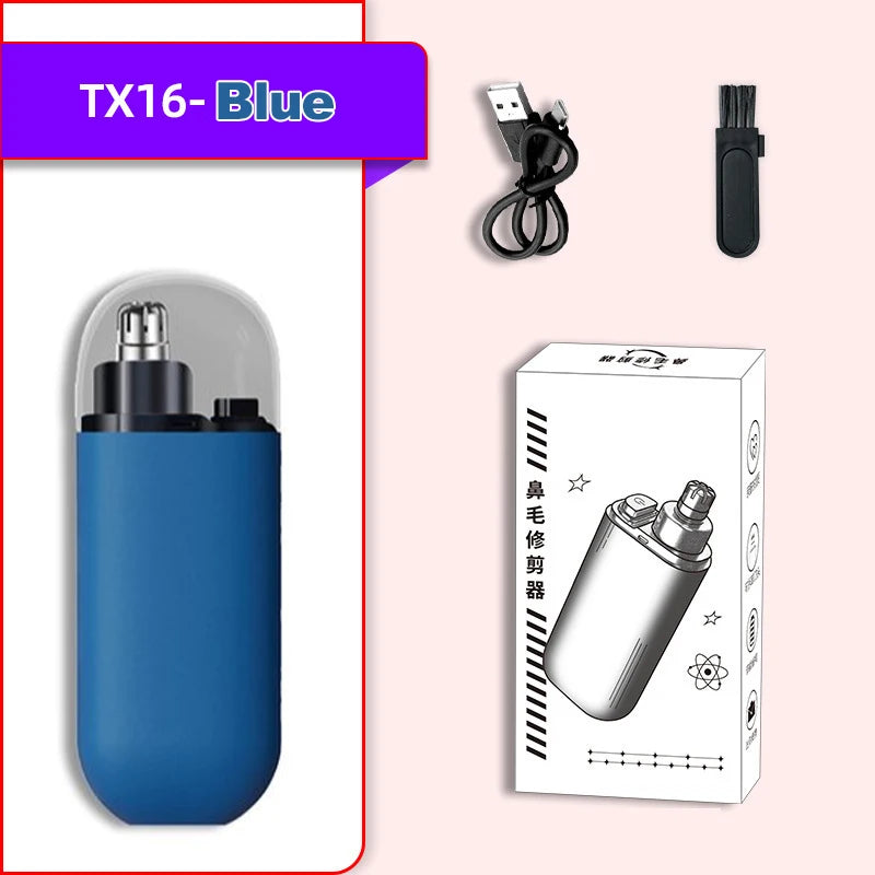 Mini Electric Nose Hair Clipper Rechargeable Multi-kinetic Shaving 2-in-1Unisex Fully Automatic Washable Shaving Nose Trimmer