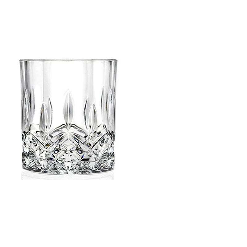 6pcs/4pcs/2pcs/1pcs Whiskey Cup Crystal Glass 230ml Wine Cup Transparent Drinkware for Bar/Home Spirit Cups Embossed Water Cup