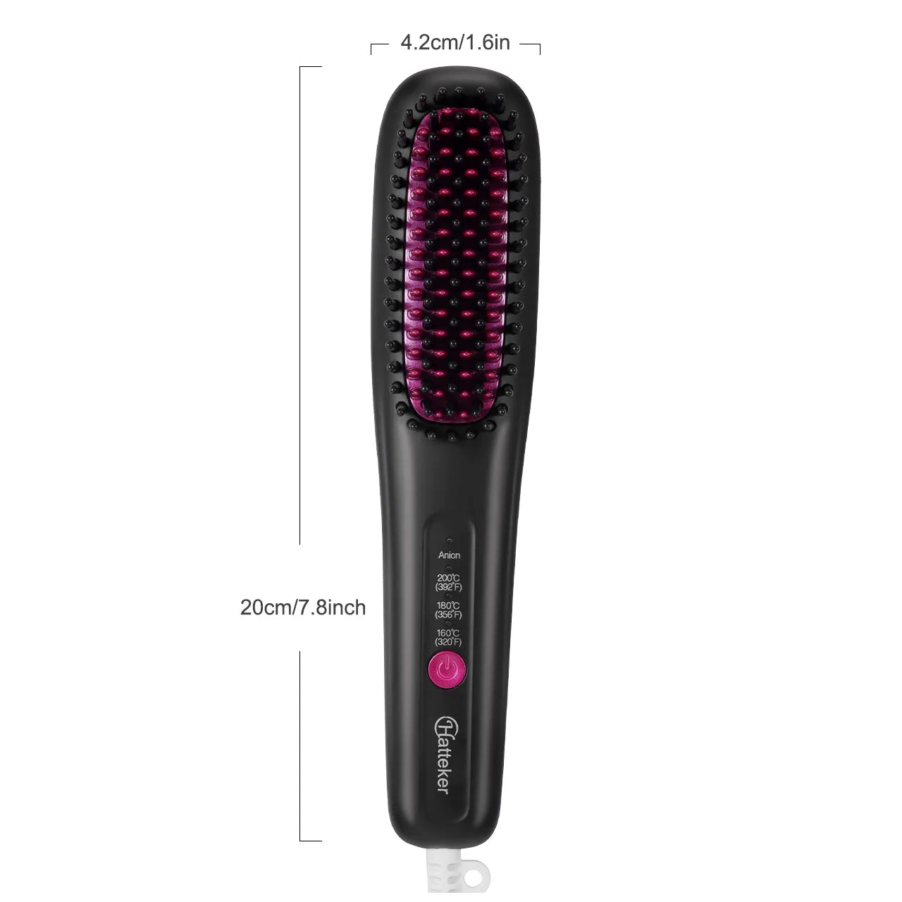 Hair Straightening Brush Portable Home Negative Ion Straightener with Multi-Heat Settings 3-Temp Ceramic Damage-Free Styling