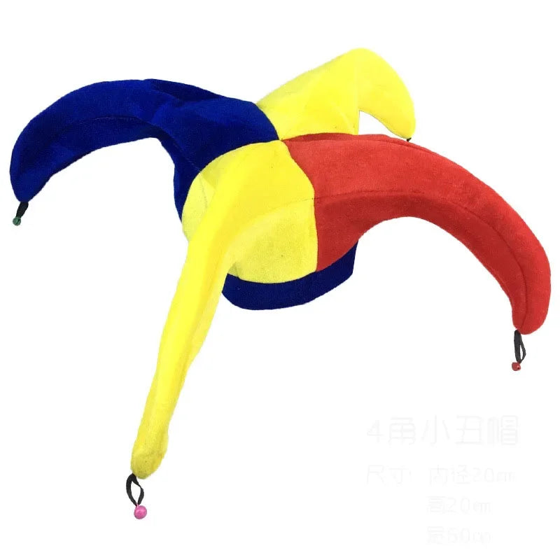 Adult Halloween Fancy Dress Up Hat Stage Show Props Clown Funny Dress Up Clown Hat Carnival Birthday Cake Cap