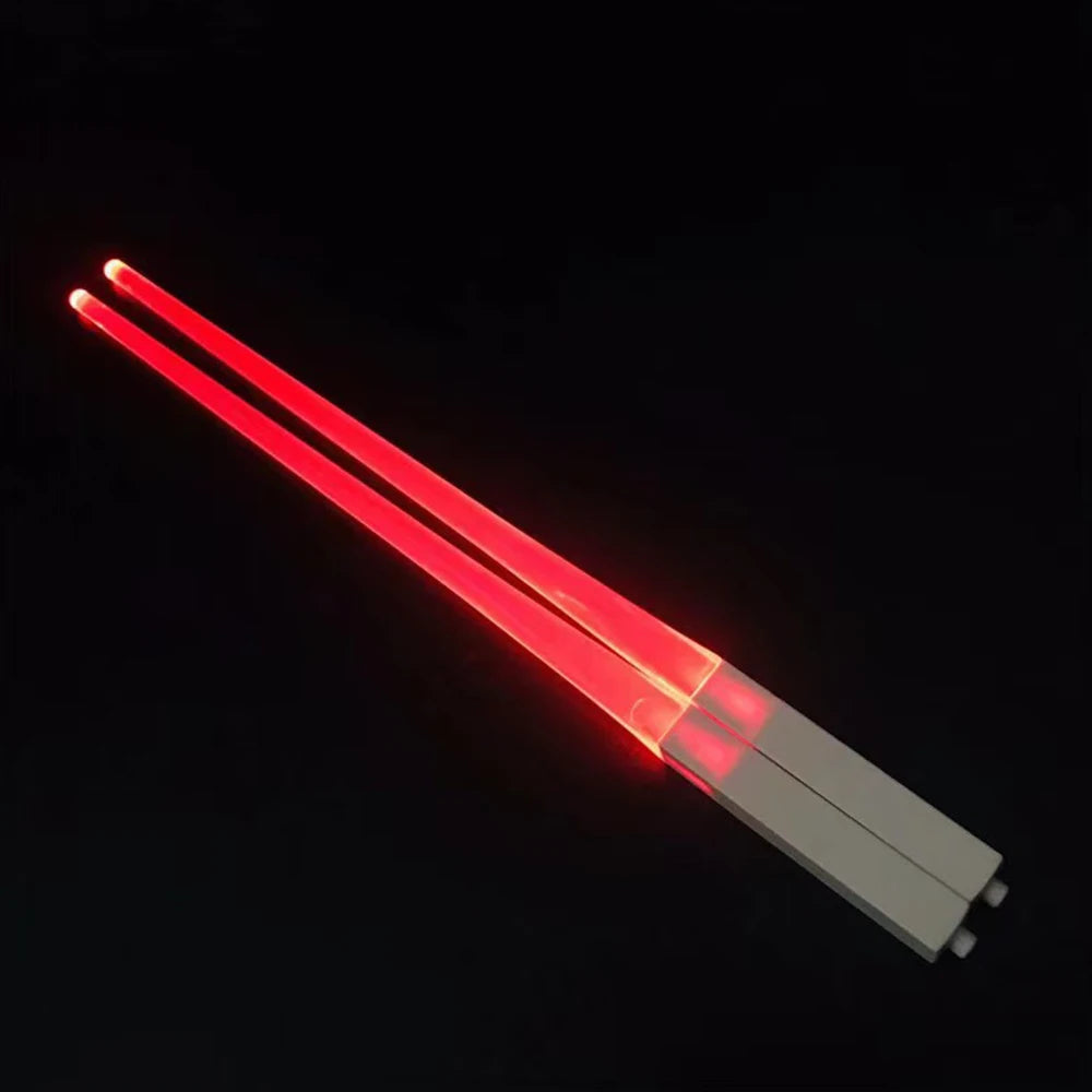 1Pair LED Lightsaber Luminous Chopsticks Detachable Washable Reusable BPA Free Tableware For Kitchen Dinner StarWar Theme Party