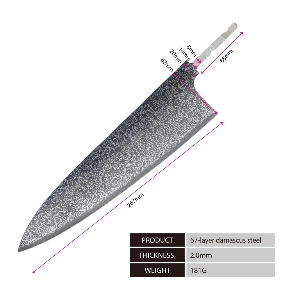 Amber 440C high carbon steel hammer black forge blade blank handle DIY knife blade