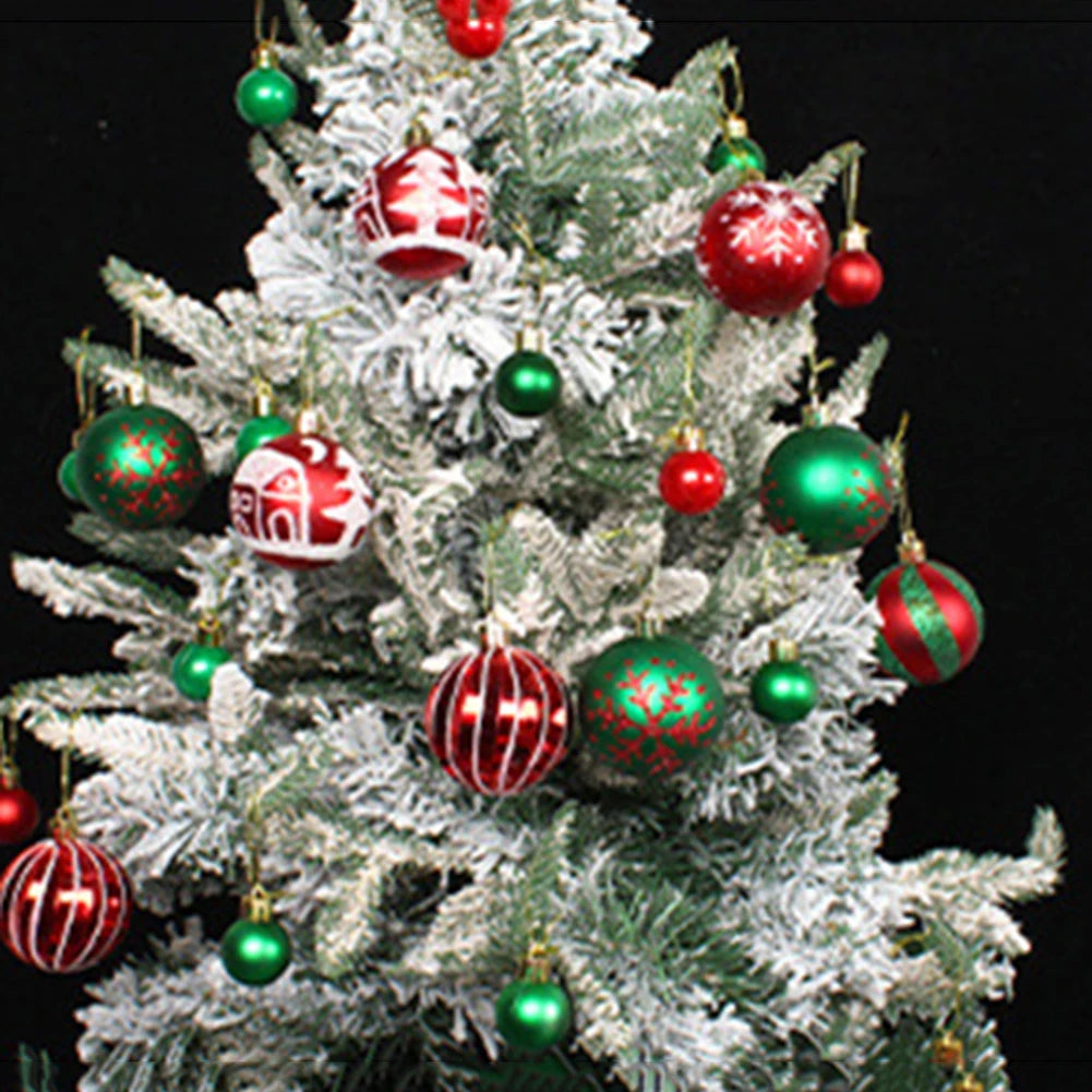 44pcs Color Balls Festive Party Supplies Hang Pendant Ball Creative Color Painted Atmosphere Decor for Indoor New Year Xmas Tree