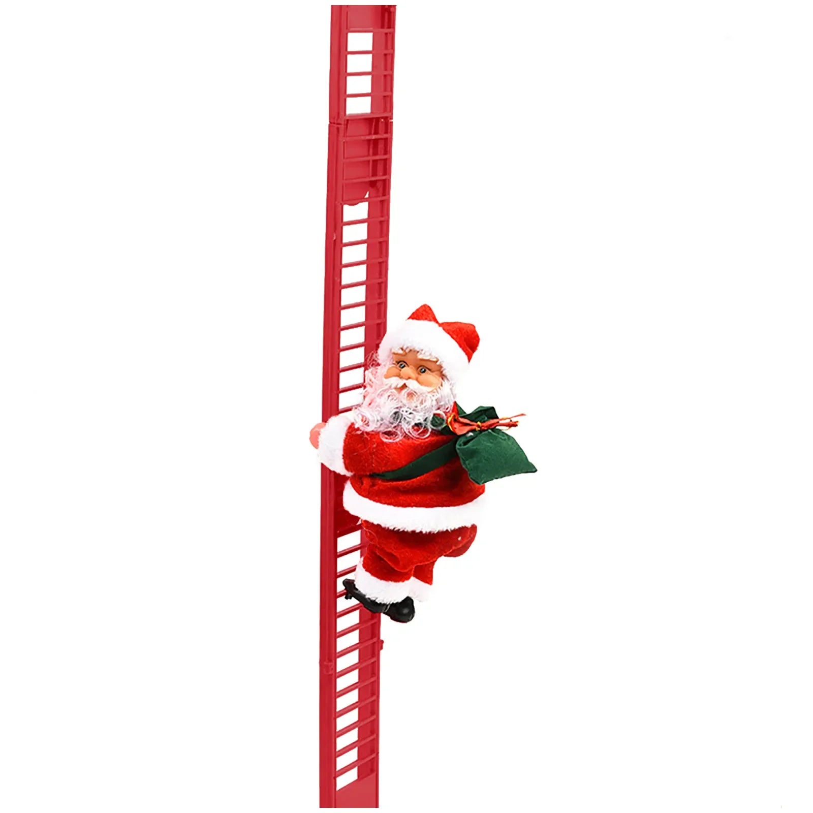 Electric Climbing Ladder Santa Claus with Music & LED Light, Xmas Tree Decorations Hanging Christmas Ornaments Tree Decor