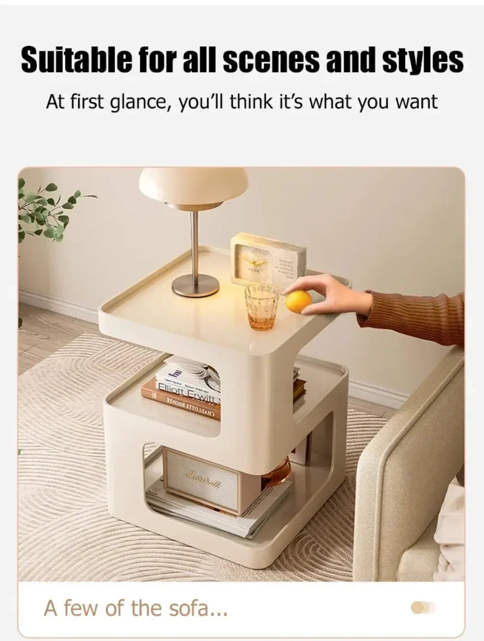 Simple Modern Bedside Side Table Space-Saving Multi-Functional Home Storage Rack Light Luxury Wrought Iron Stable Coffee Table