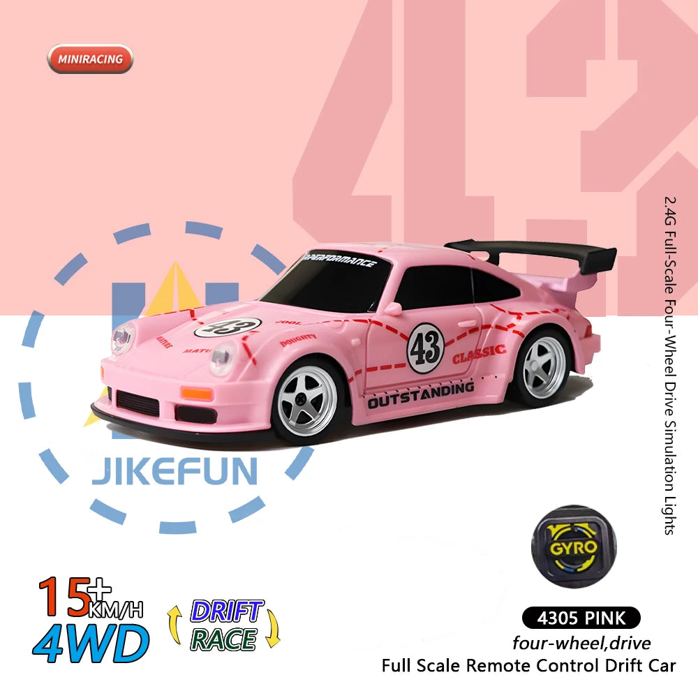 Upgraded Gyro 1/43 RC Drifting Car Racing RTR 4WD High Speed Radio Control Model 2.4G Drift Race Vehicle Mini Gifts