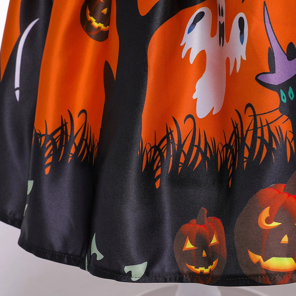 Halloween Bat Gothic Cosplay Girl Costumes Christmas Carnival Kids Pumpkin Birthday Costume for Children Princess Party Dresses