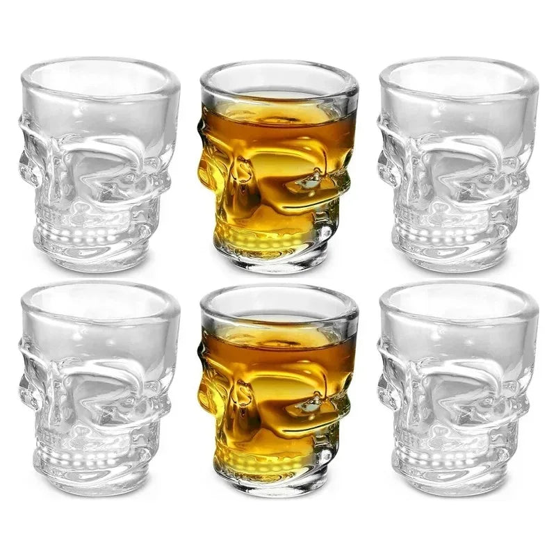 Halloween Gifts Skull Head Shot Glass Cup Creative Clear Crystal Wine Cup  Liquor Whisky Vodka Beer Steins for Party Bar