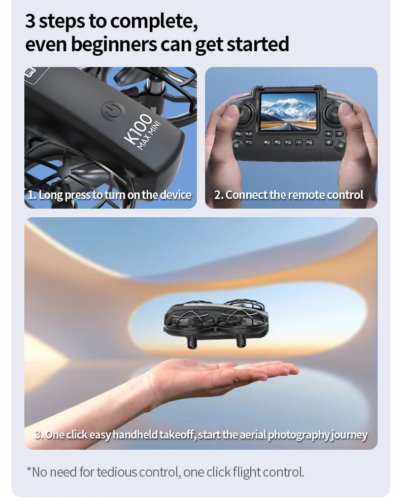 K100 MAX Mini GPS Drone 8K HD Camera Real Time Video Transmis Screen Control Obstacle Avoidance Aerial Photography RC Quadcopter