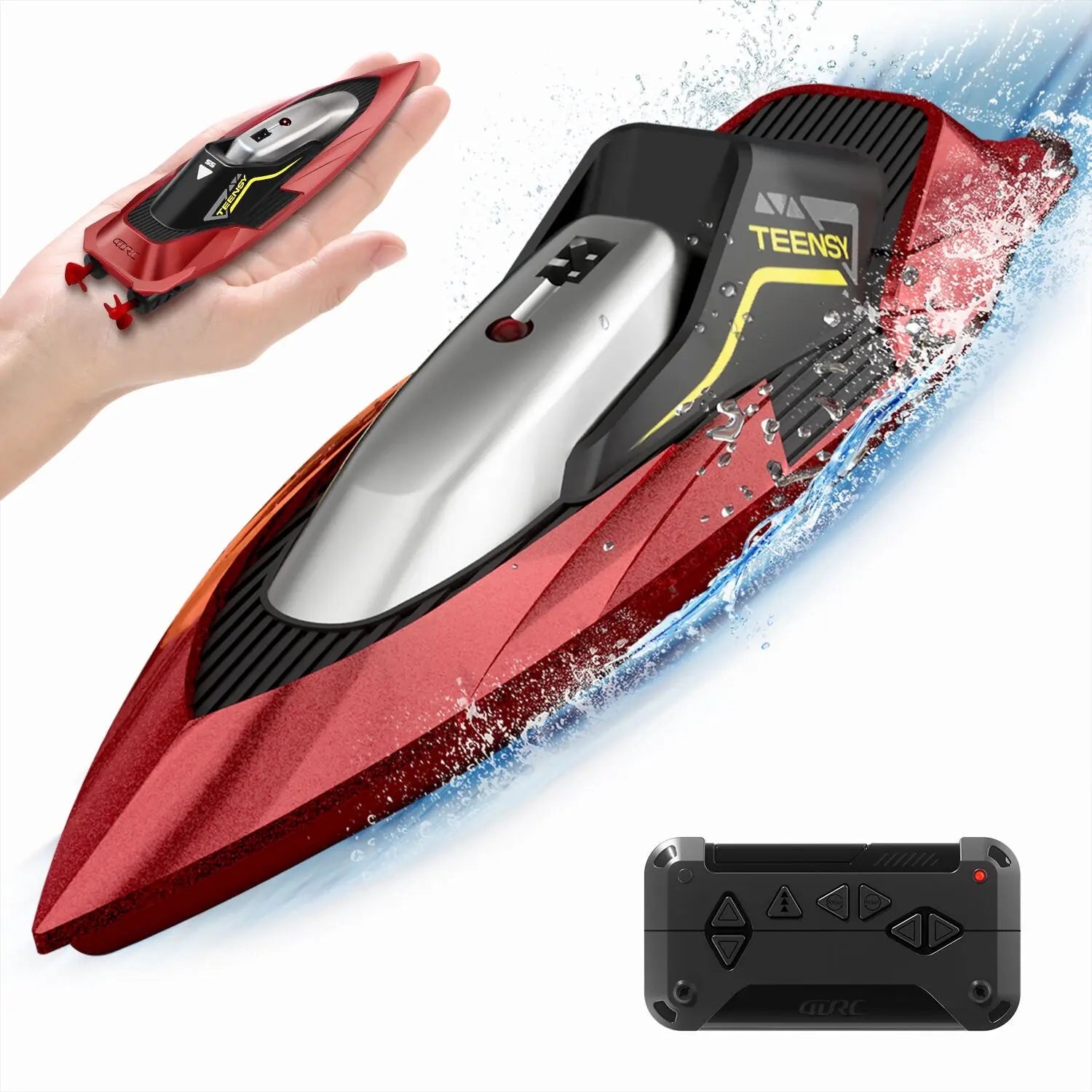 4DRC S5 RC Boat for Pools and Lakes, 2.4 GHz 20+ MPH Racing Boats, Rechargeable Battery,Low Battery Alarm,Gifts