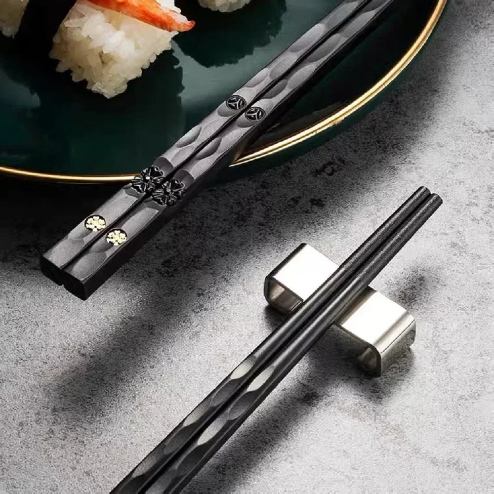 5Pairs Chinese Japanese chopsticks Set Sushi Stick Reusable High Quality Non-Slip For Food Noodle Restaurant Kitchen Tableware