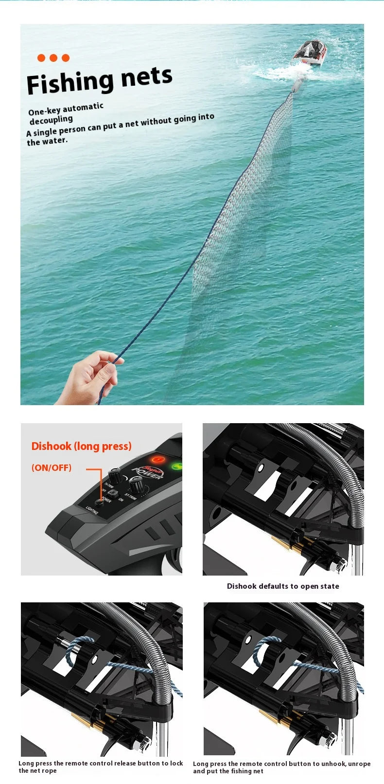 Hxjrc HJ816 High-Speed RC Boat 2.4G 55km/h Brushless Motor LED Light Speedboat Waterproof Electric Racing Model Toy