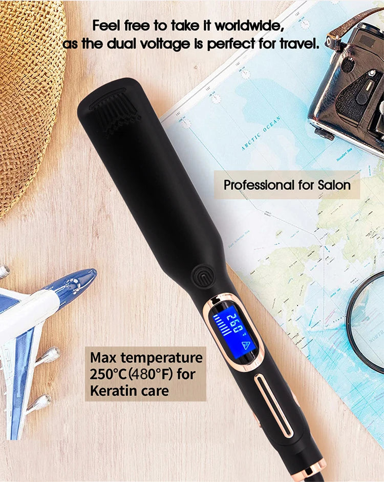 Hair Straightener Curler Professional High Temperature Fast Heating 450℉ / 480℉ Keratin Treatment Hair Flat Iron Dual Voltage