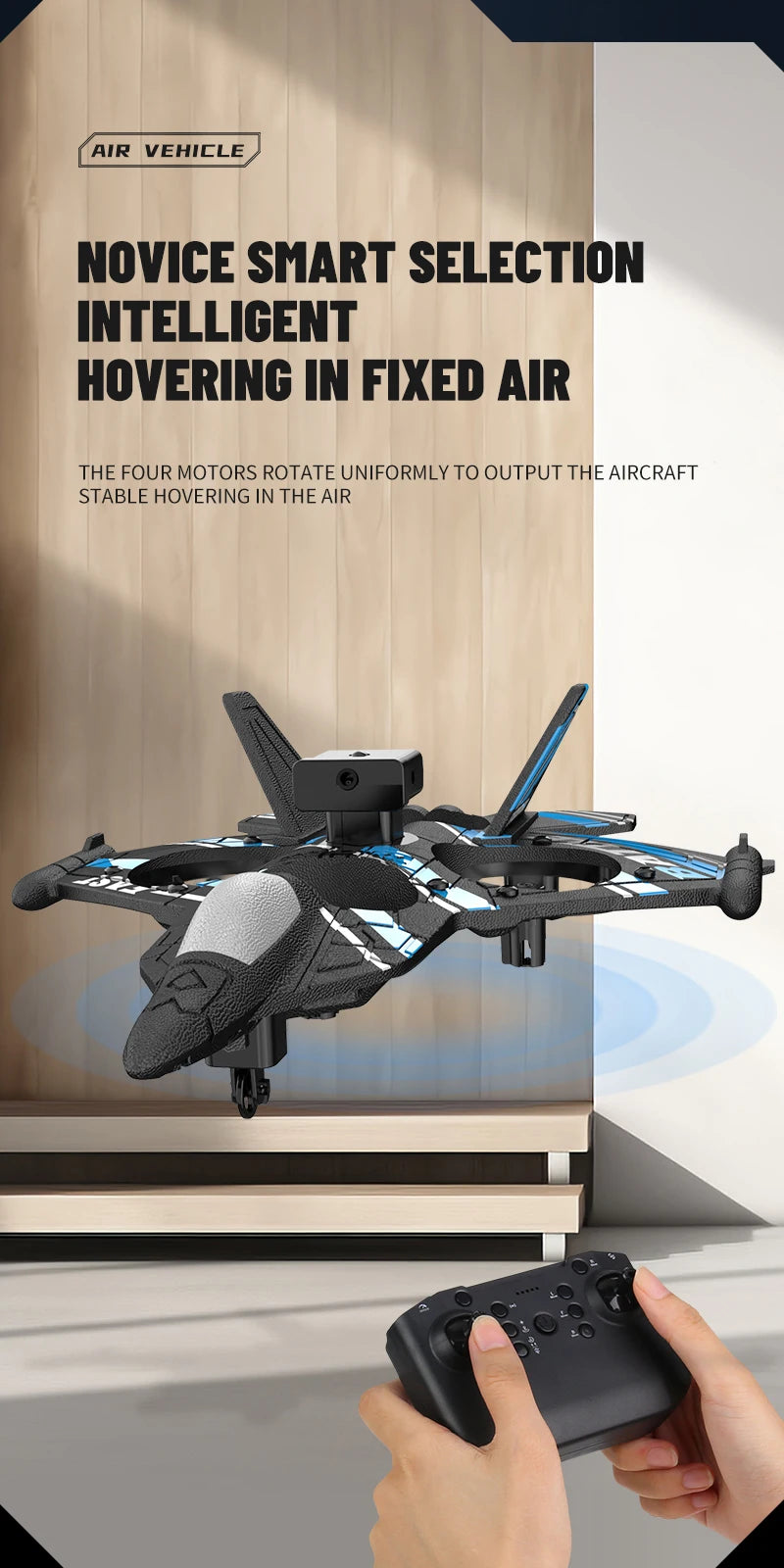 RC Plane with Camera Helicopter Remote Control Aircraft Obstacle Avoidance Fighter 2.4G Airplane EPP Foam Plane Children Toys