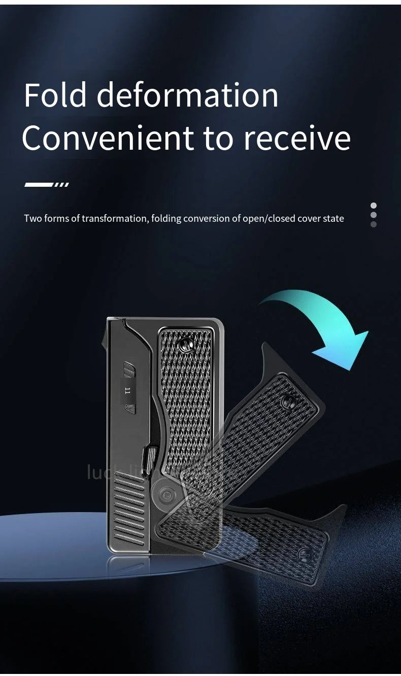 Gas-Electric Dual-Purpose Lighter Windproof Jet Lighter Double-Arc Cigarette Lighter Foldable Gun-Type Lighter Men'S Gadget Gift