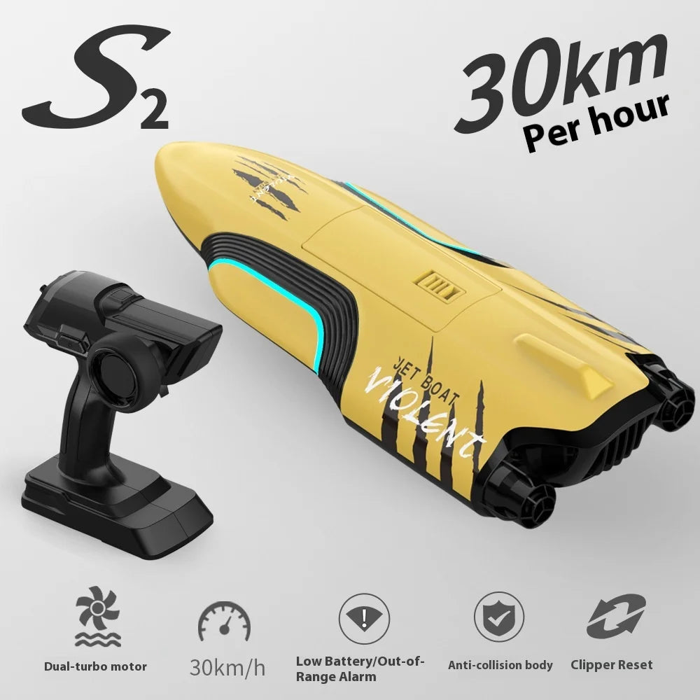 S2 Twin Jet RC Racing Boat High Speed Self-Righting Remote Control Ship 2.4Ghz Watercraft Model with Flip Over Recovery