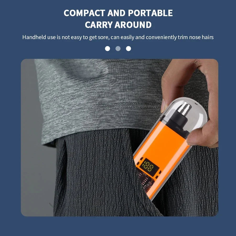 Mini Electric Nose Hair Clipper Rechargeable Multi-kinetic Shaving 2-in-1Unisex Fully Automatic Washable Shaving Nose Trimmer