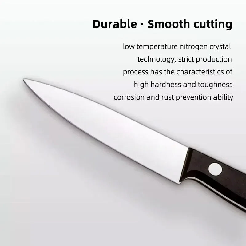 3/6Pcs Black Fruit Knife Kitchen Knife Professional Chef Knife Sharp Portable Kitchen Utensil Knife Peeling Anti-rust Anti-stick